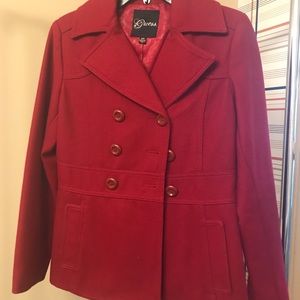 Red Guess Peacoat - Size Small
